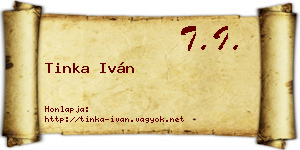 Tinka Iván névjegykártya