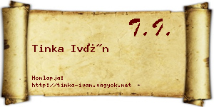 Tinka Iván névjegykártya